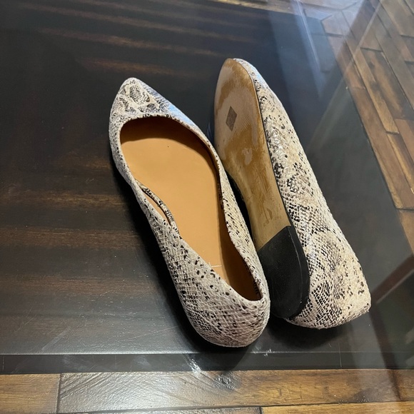 Ann Taylor Loft Aubrey Snake Print Pointed Toe Flats Size 10 - Picture 4 of 10